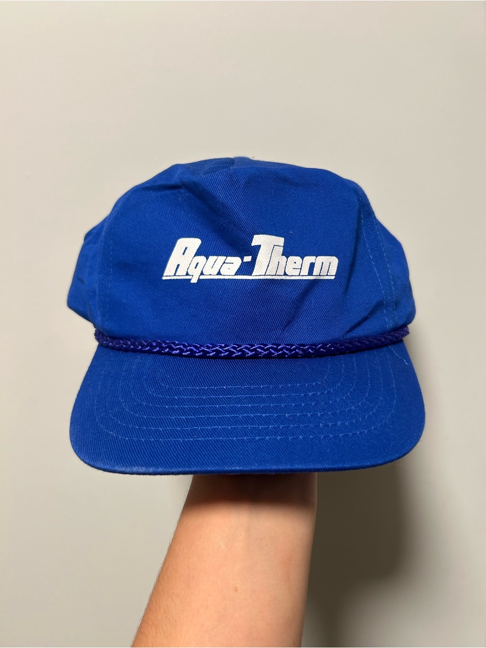 Vintage 80s/90s K-Products Aqua-Therm Royal Blue Rope Hat